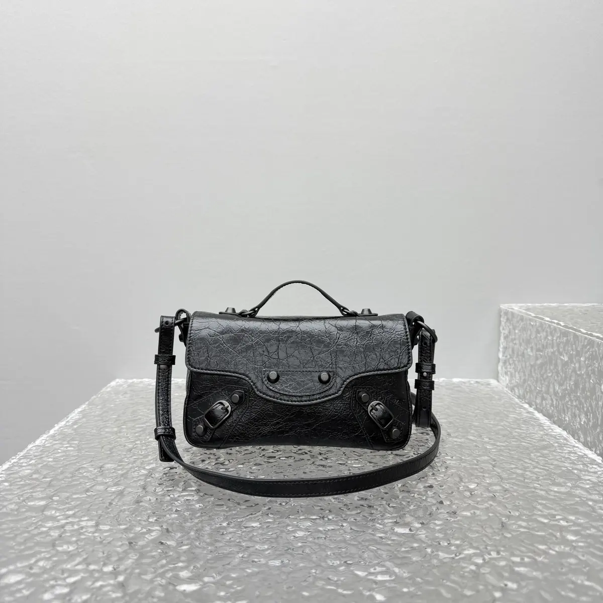 Balenciaga Style Black Leather Bag Lookbook Reference image 2