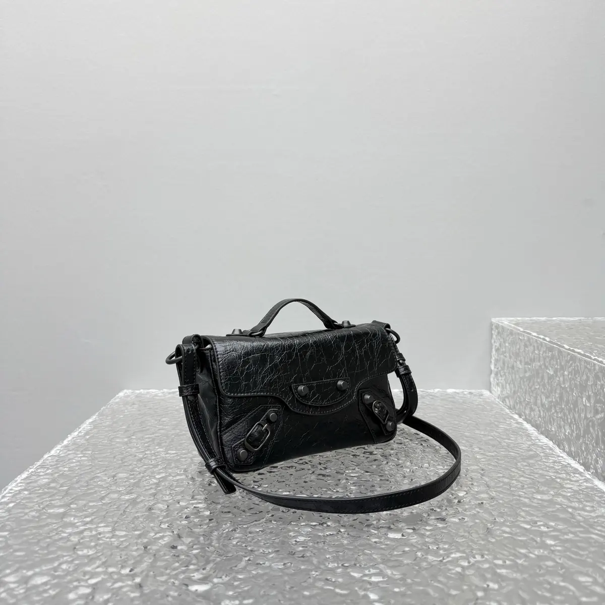 Balenciaga Style Black Leather Bag Lookbook Reference image 3