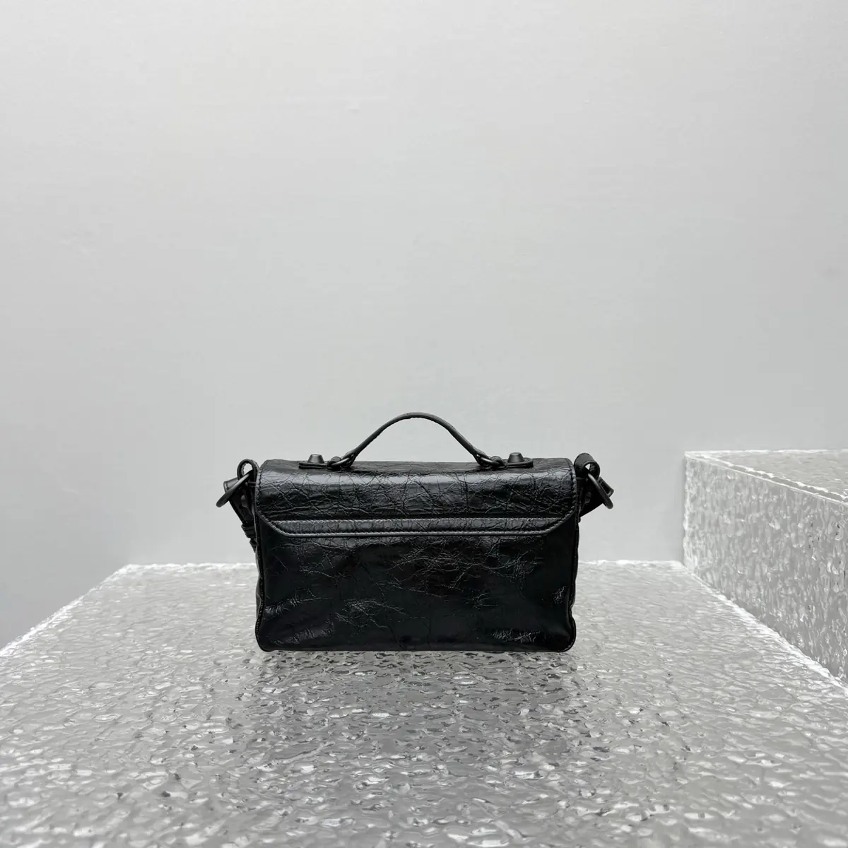 Balenciaga Style Black Leather Bag Lookbook Reference image 4