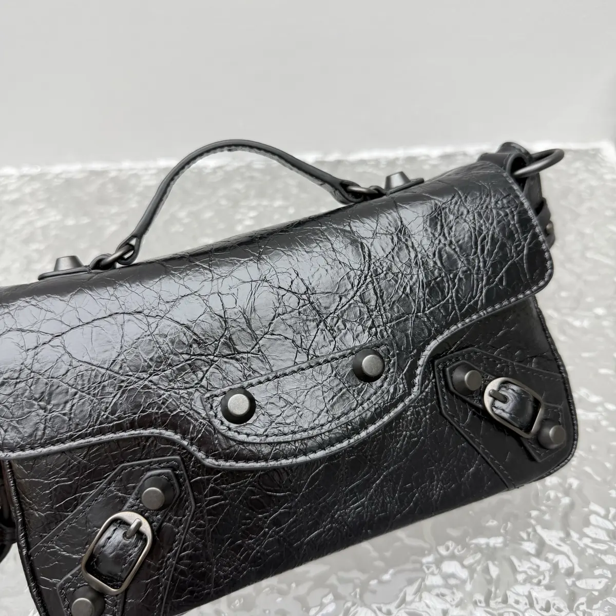 Balenciaga Style Black Leather Bag Lookbook Reference image 5