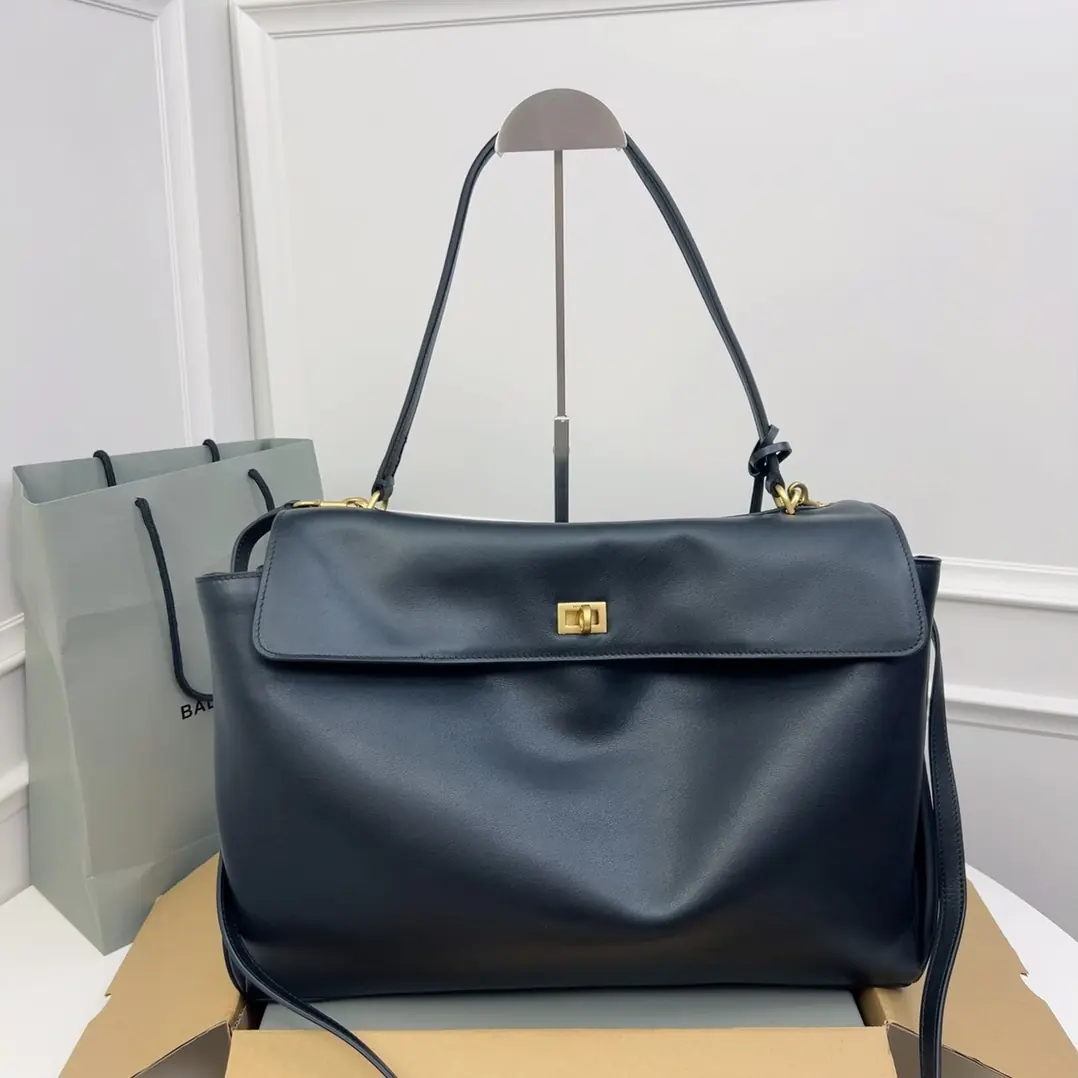 Balenciaga Style Black Leather Bag Lookbook Reference image 1