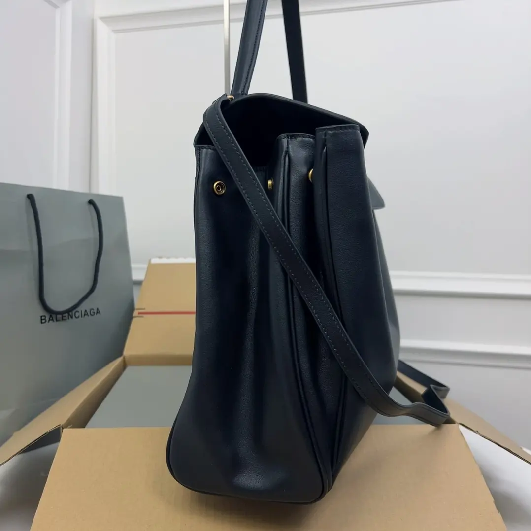 Balenciaga Style Black Leather Bag Lookbook Reference image 3