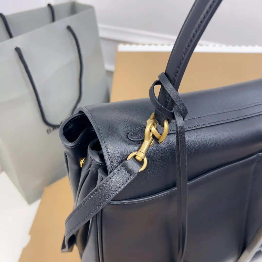 Balenciaga Style Black Leather Bag Lookbook Reference image 4