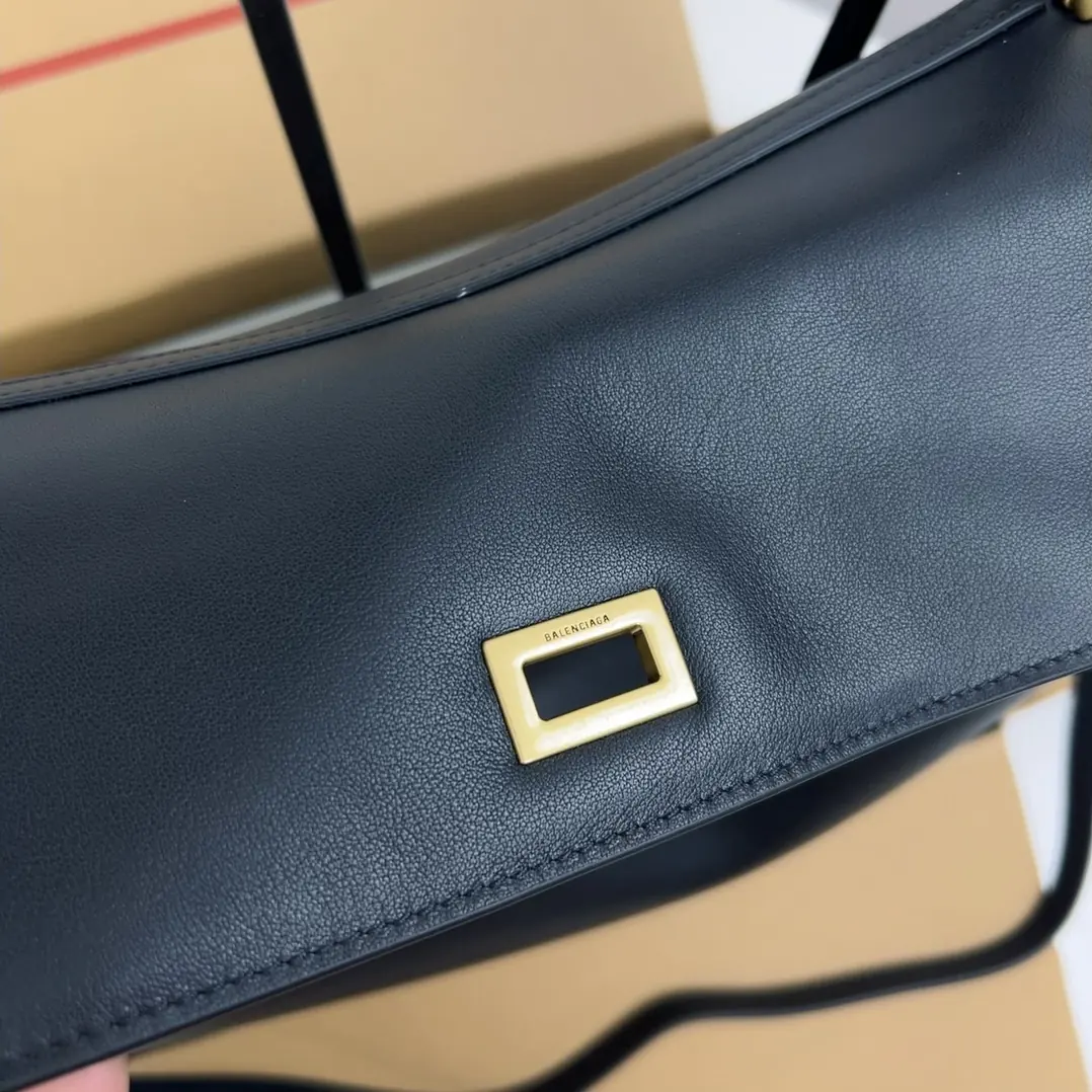 Balenciaga Style Black Leather Bag Lookbook Reference image 5