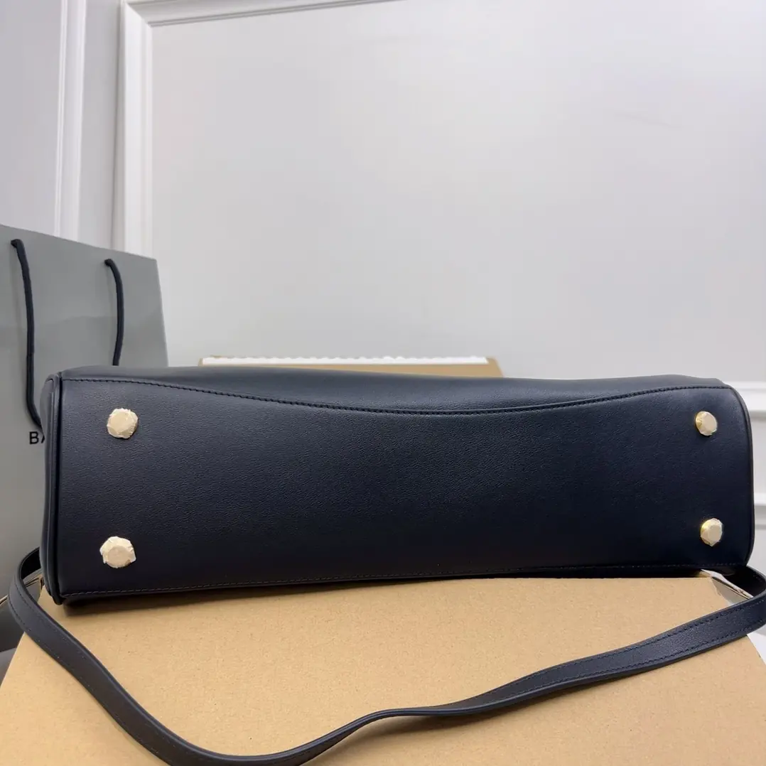 Balenciaga Style Black Leather Bag Lookbook Reference image 6