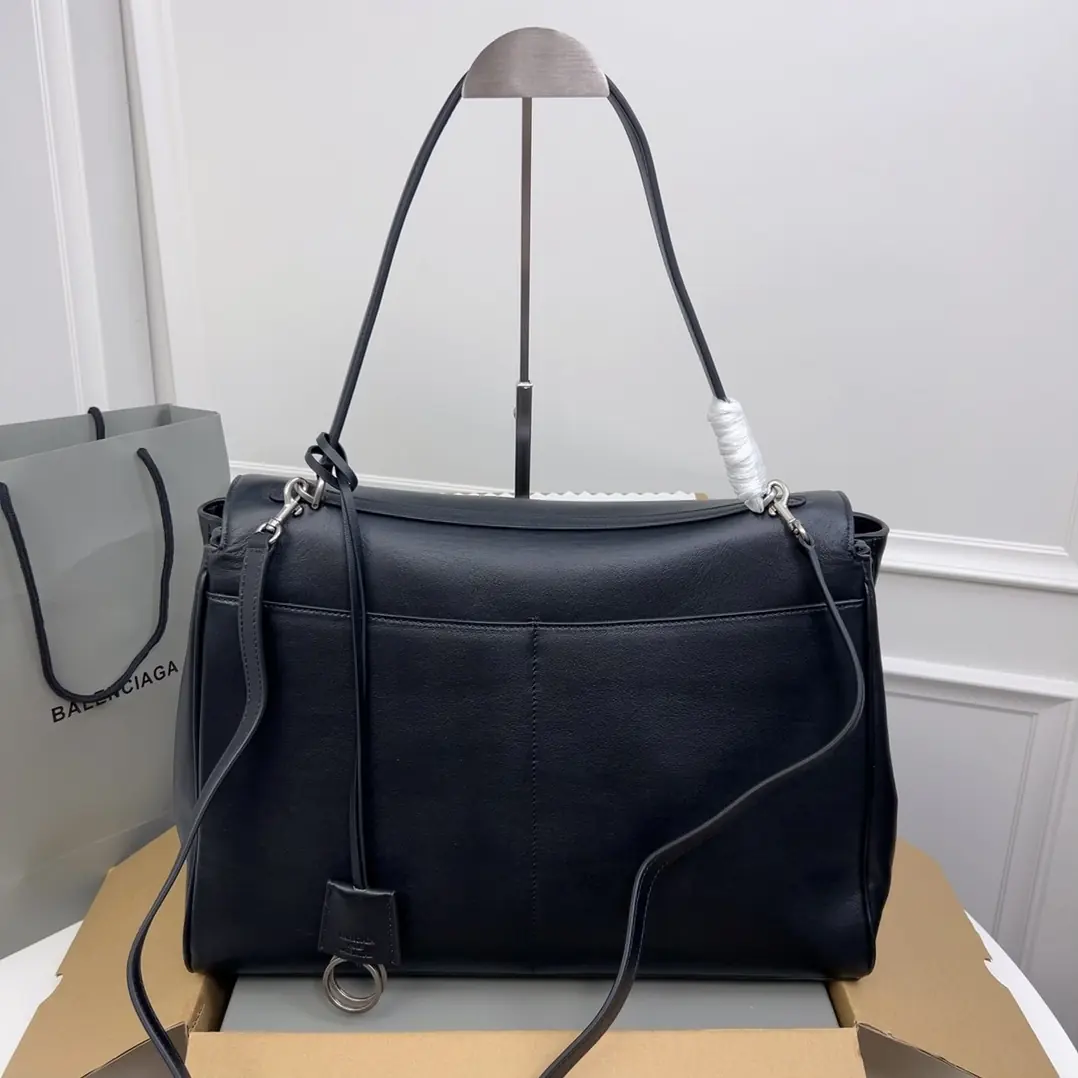Balenciaga Style Black Leather Bag Lookbook Reference image 2