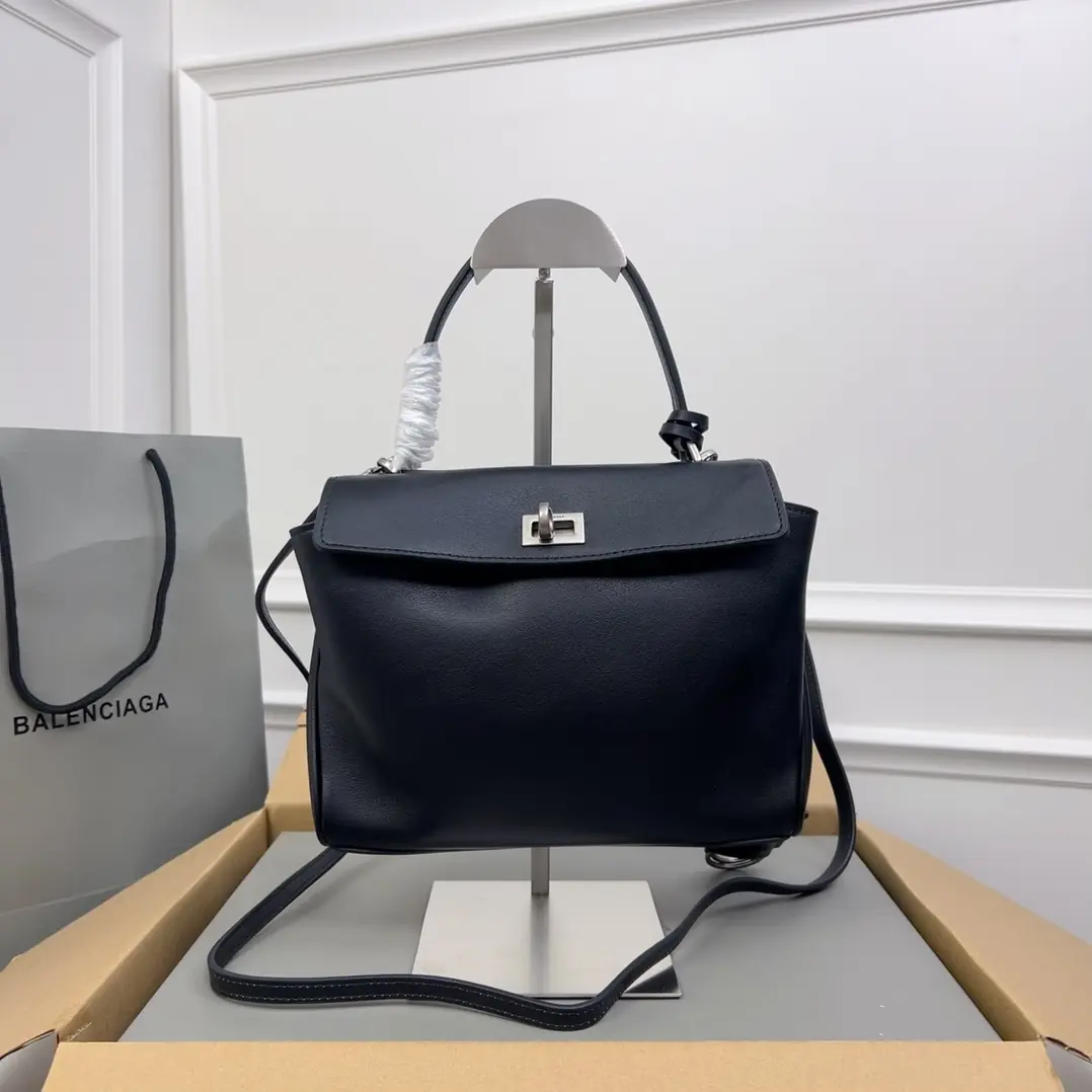 Balenciaga Style Black Leather Bag Lookbook Reference image 1