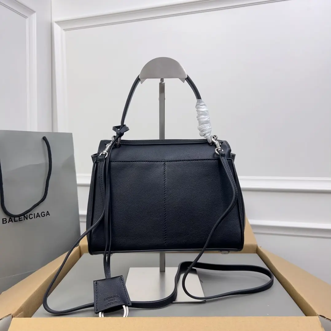 Balenciaga Style Black Leather Bag Lookbook Reference image 2