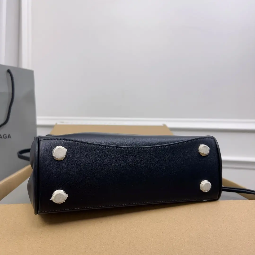 Balenciaga Style Black Leather Bag Lookbook Reference image 4