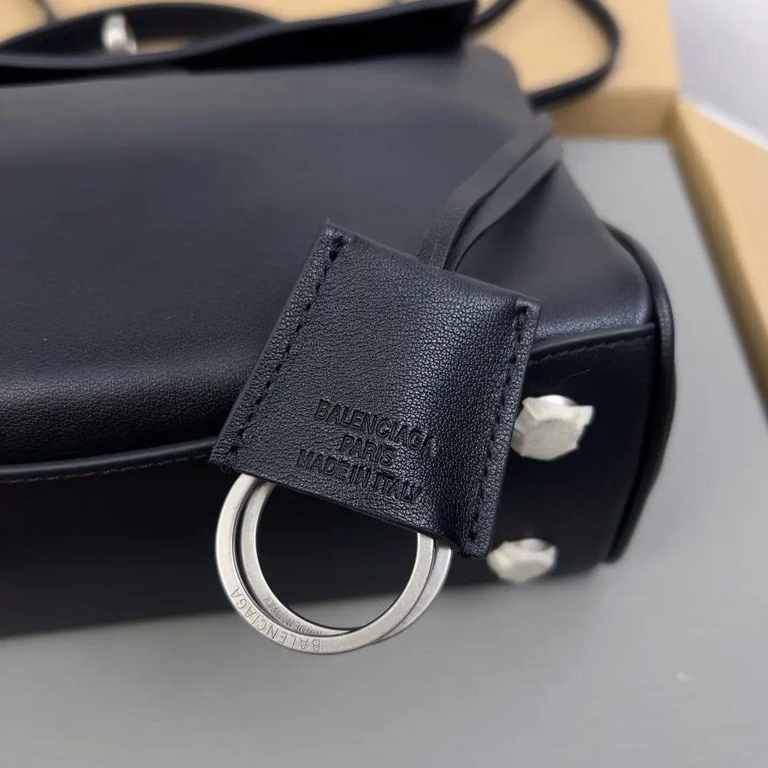 Balenciaga Style Black Leather Bag Lookbook Reference image 5