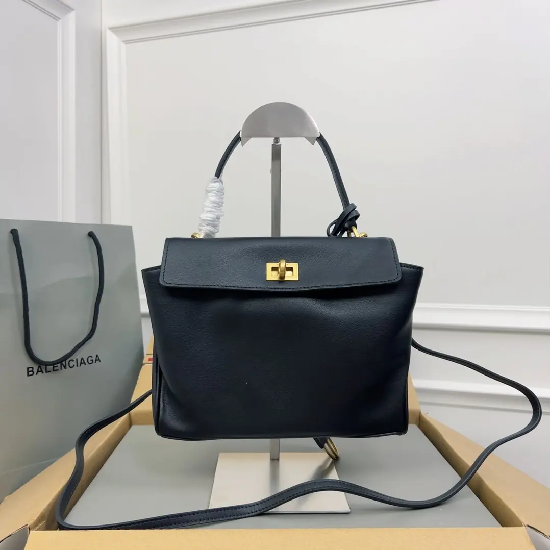 Balenciaga Style Black Leather Bag Lookbook Reference image 1
