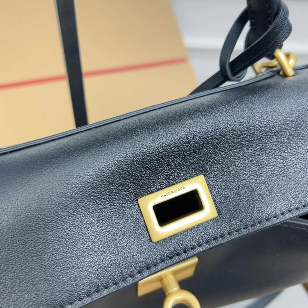 Balenciaga Style Black Leather Bag Lookbook Reference image 5