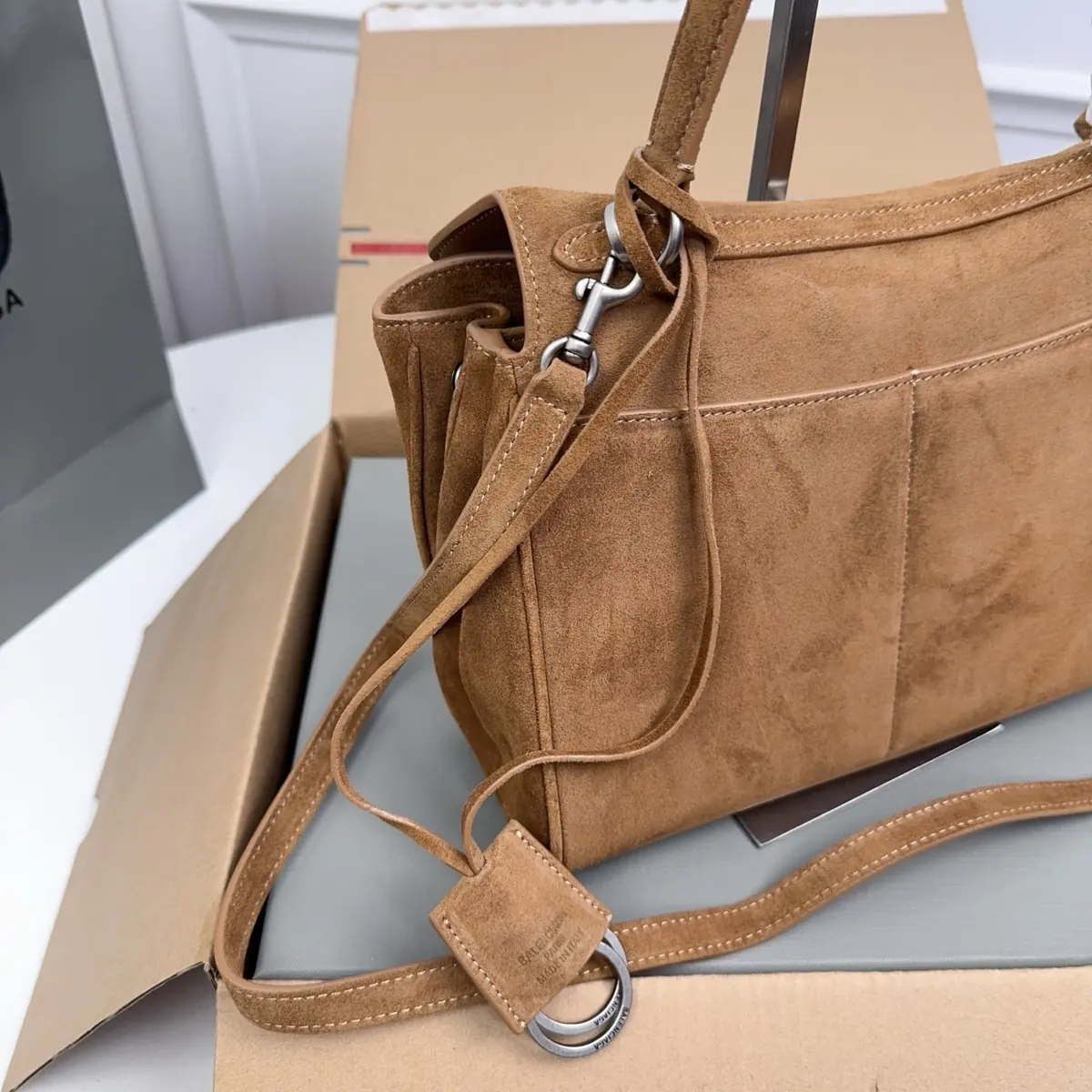 Balenciaga Style Black Leather Bags Lookbook Reference image 4