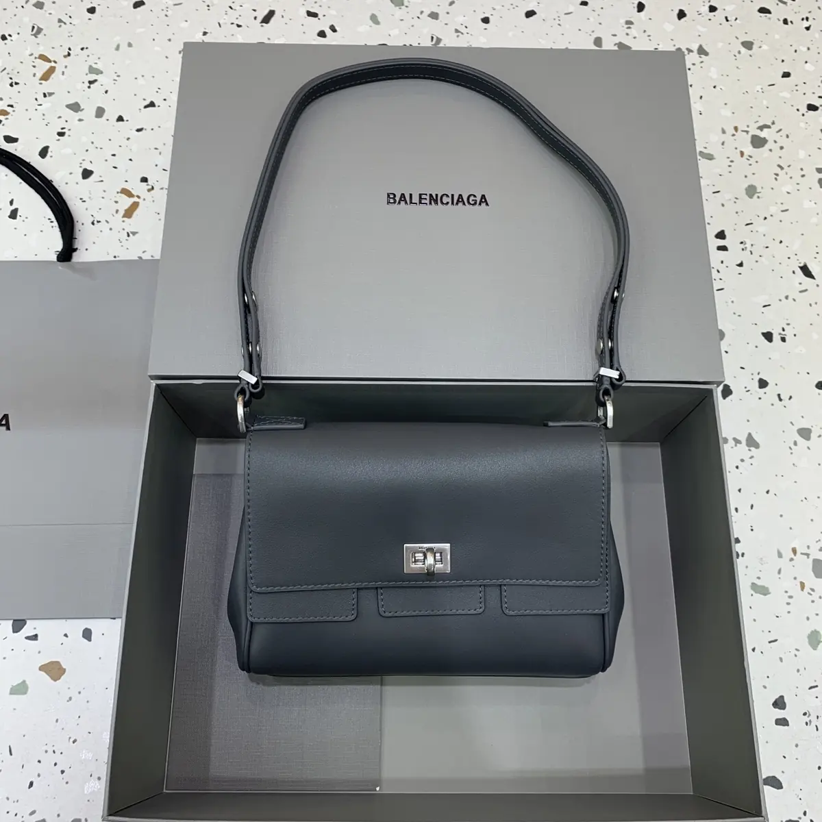 Balenciaga Style Black Leather Crossbody Bag Lookbook Reference image 1