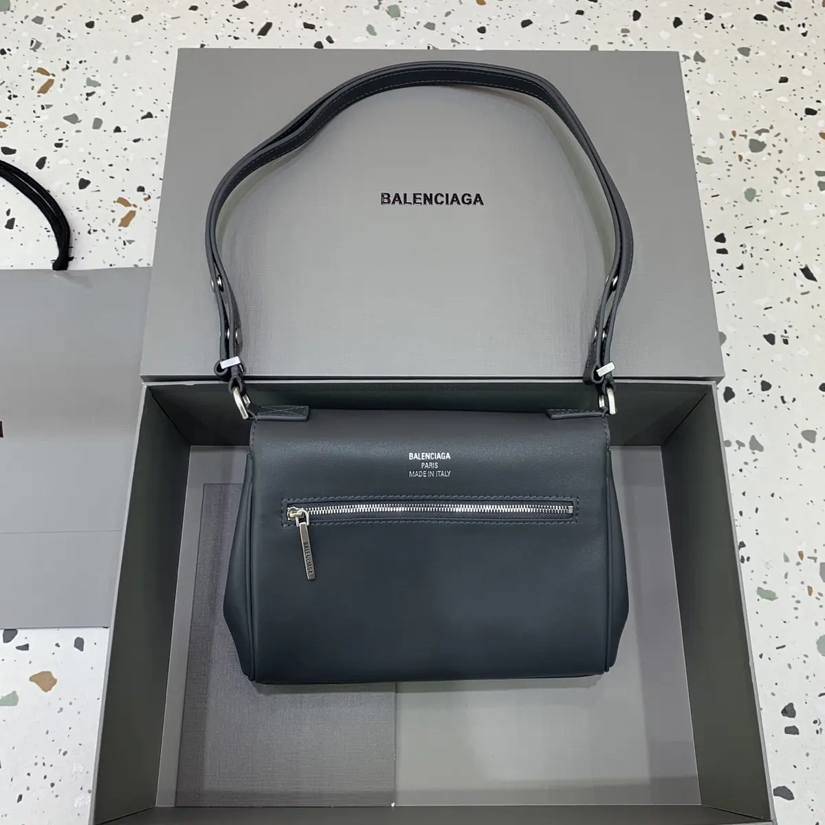 Balenciaga Style Black Leather Crossbody Bag Lookbook Reference image 2