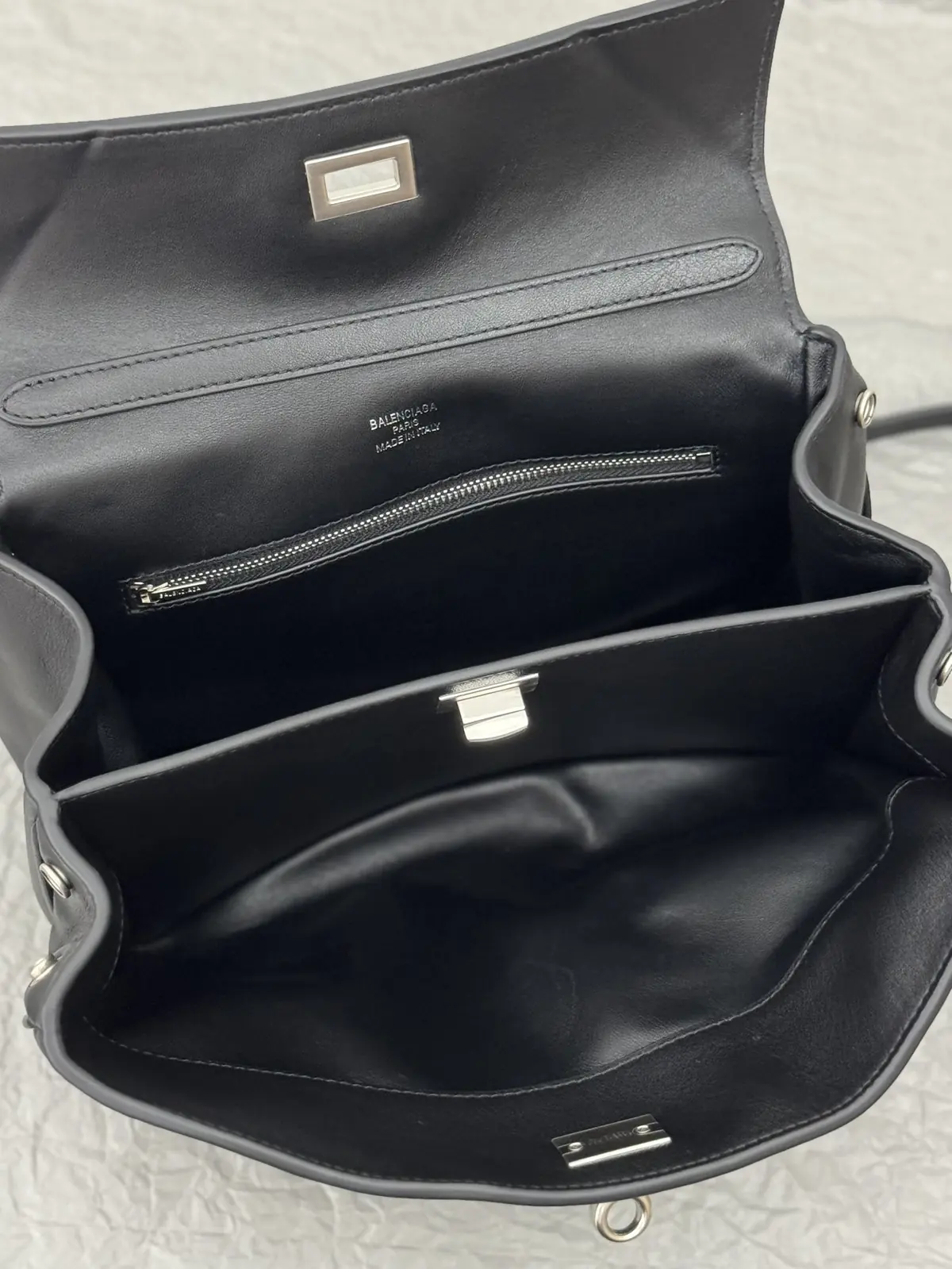Balenciaga Style Black Leather Top Handle Bag Lookbook Reference image 5