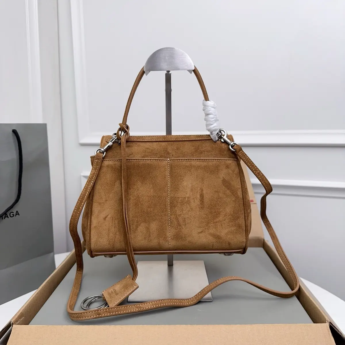 Balenciaga Style Brown Leather Bags Lookbook Reference image 2