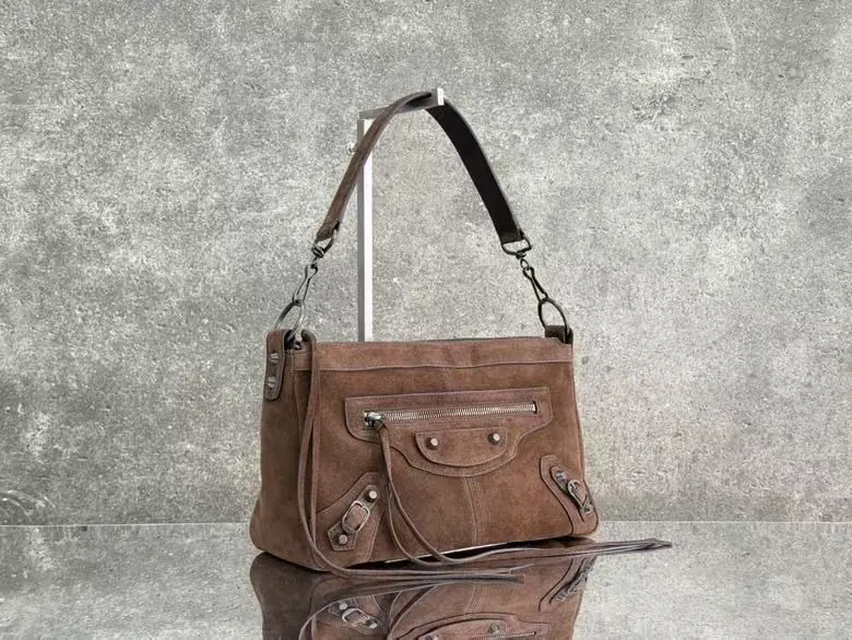 Balenciaga Style Brown Leather Crossbody Bag Lookbook Reference image 3