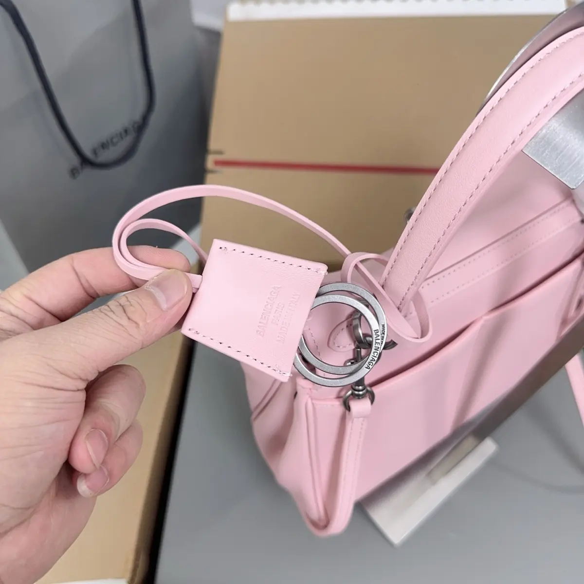 Balenciaga Style Pink Leather Bags Lookbook Reference image 5