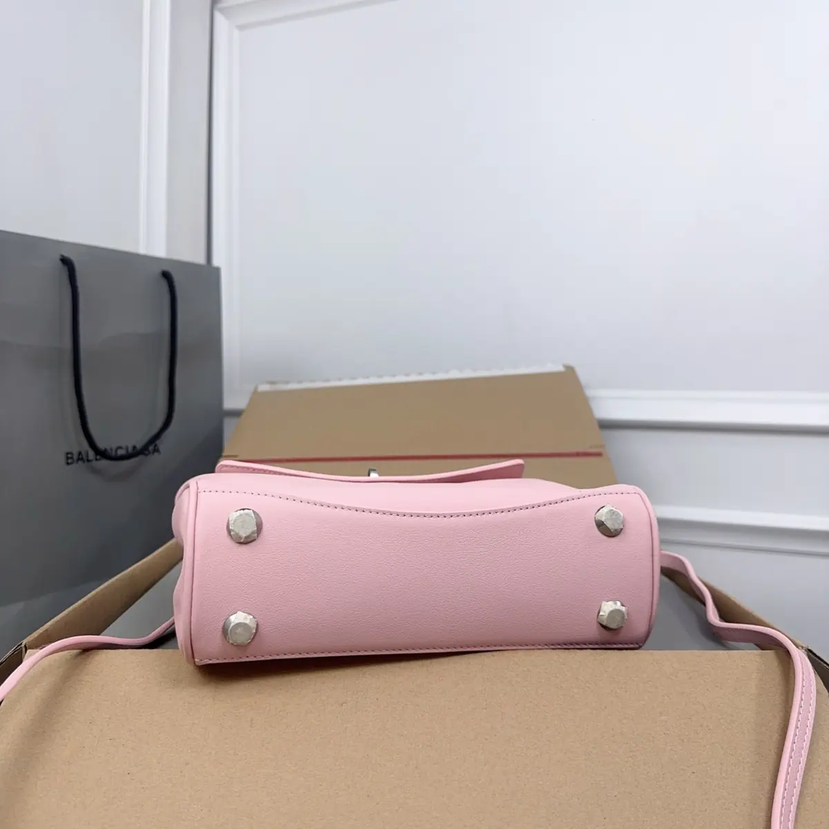 Balenciaga Style Pink Leather Bags Lookbook Reference image 6