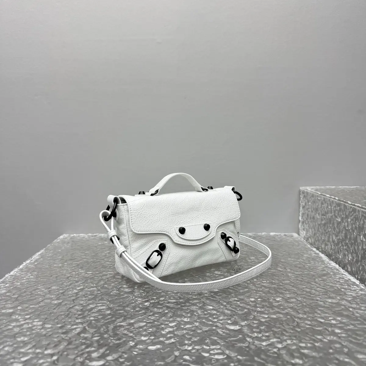 Balenciaga Style White Leather Bag Lookbook Reference image 3