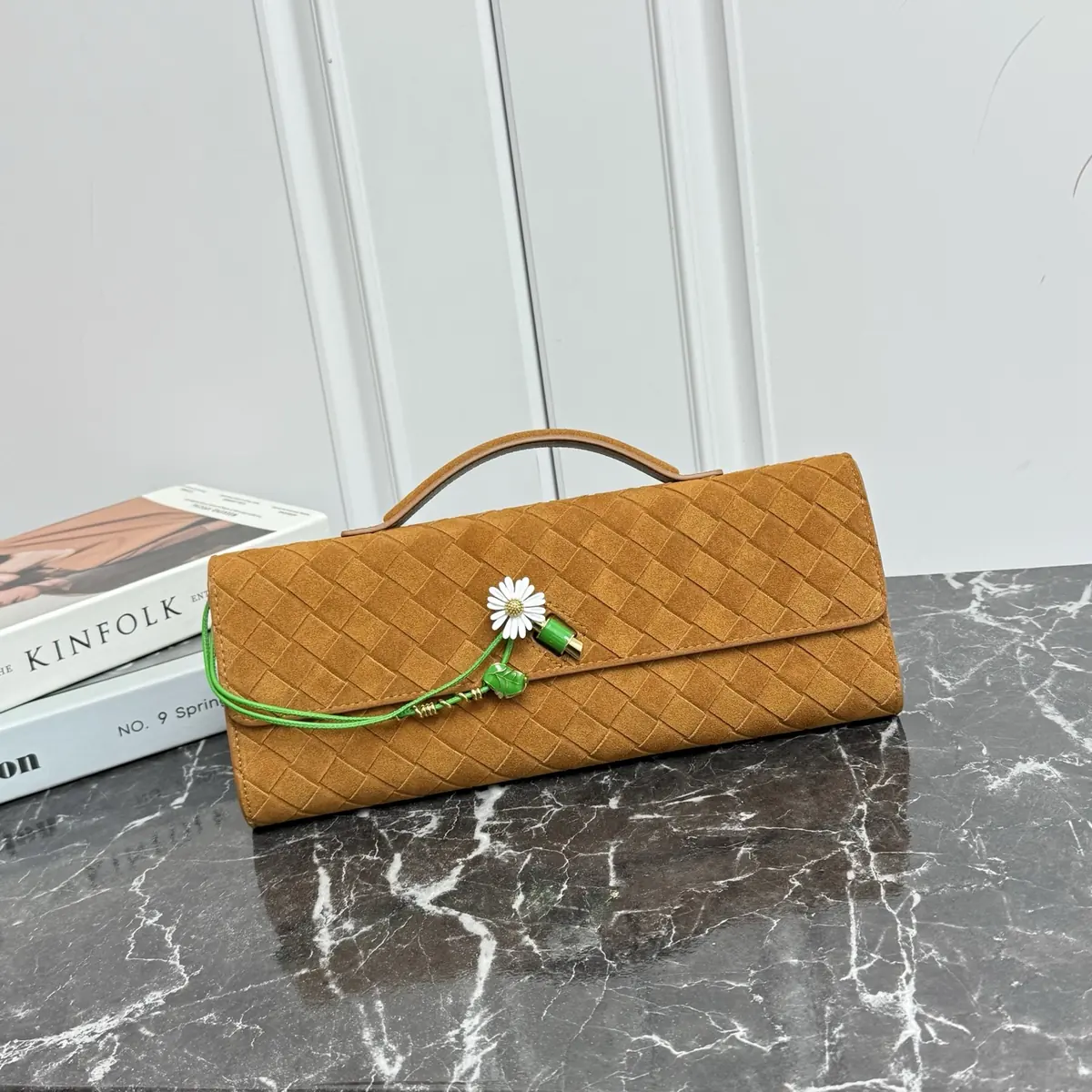 Bottega Veneta Style Leather Top Handle Bag Lookbook Reference image 1