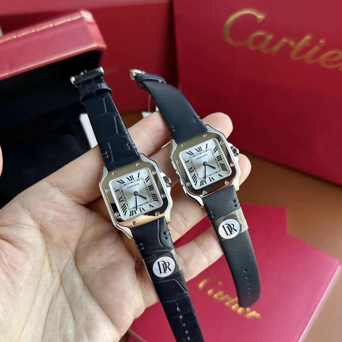 Cartier Style Grey Leather Watches Lookbook Reference image 2