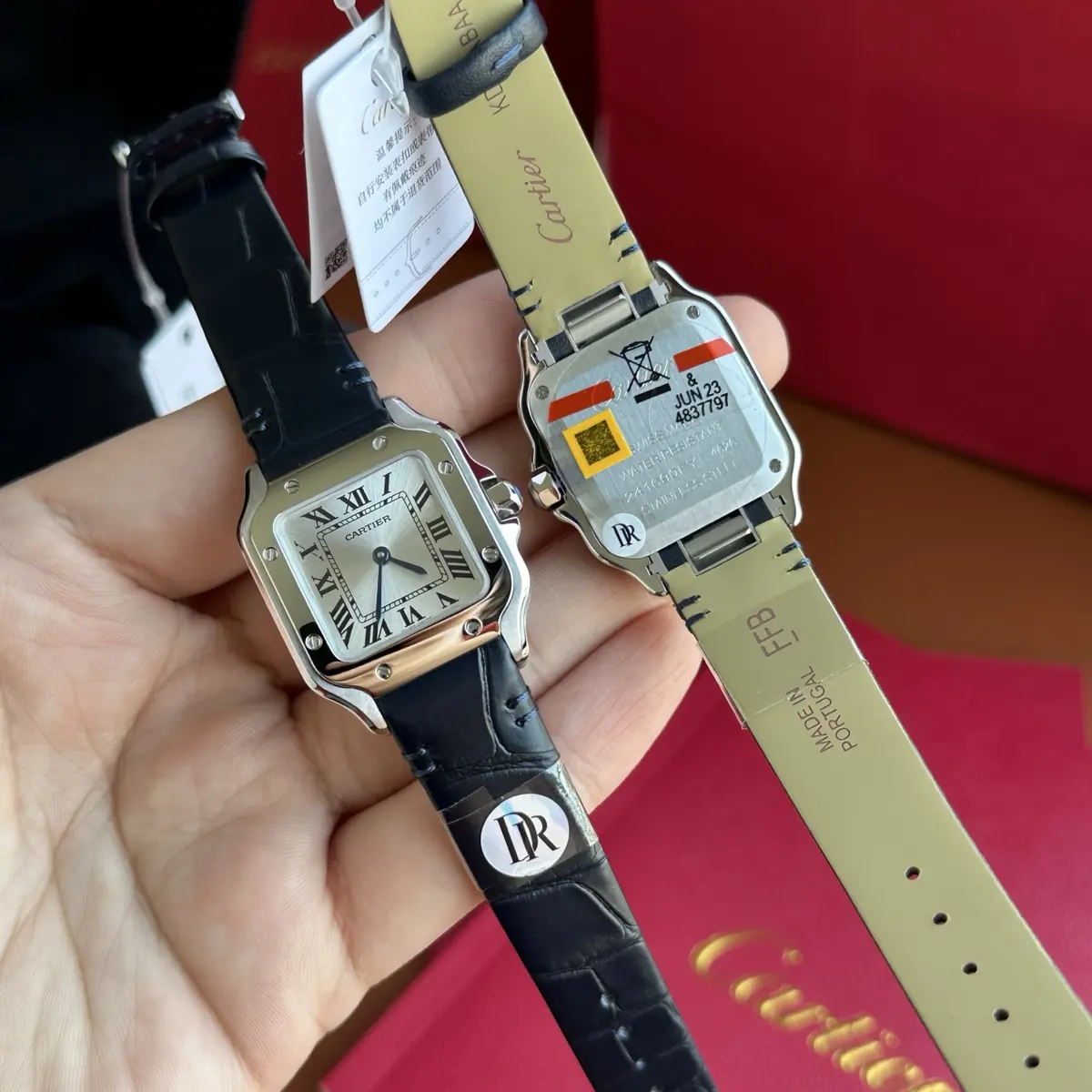 Cartier Style Grey Leather Watches Lookbook Reference image 3