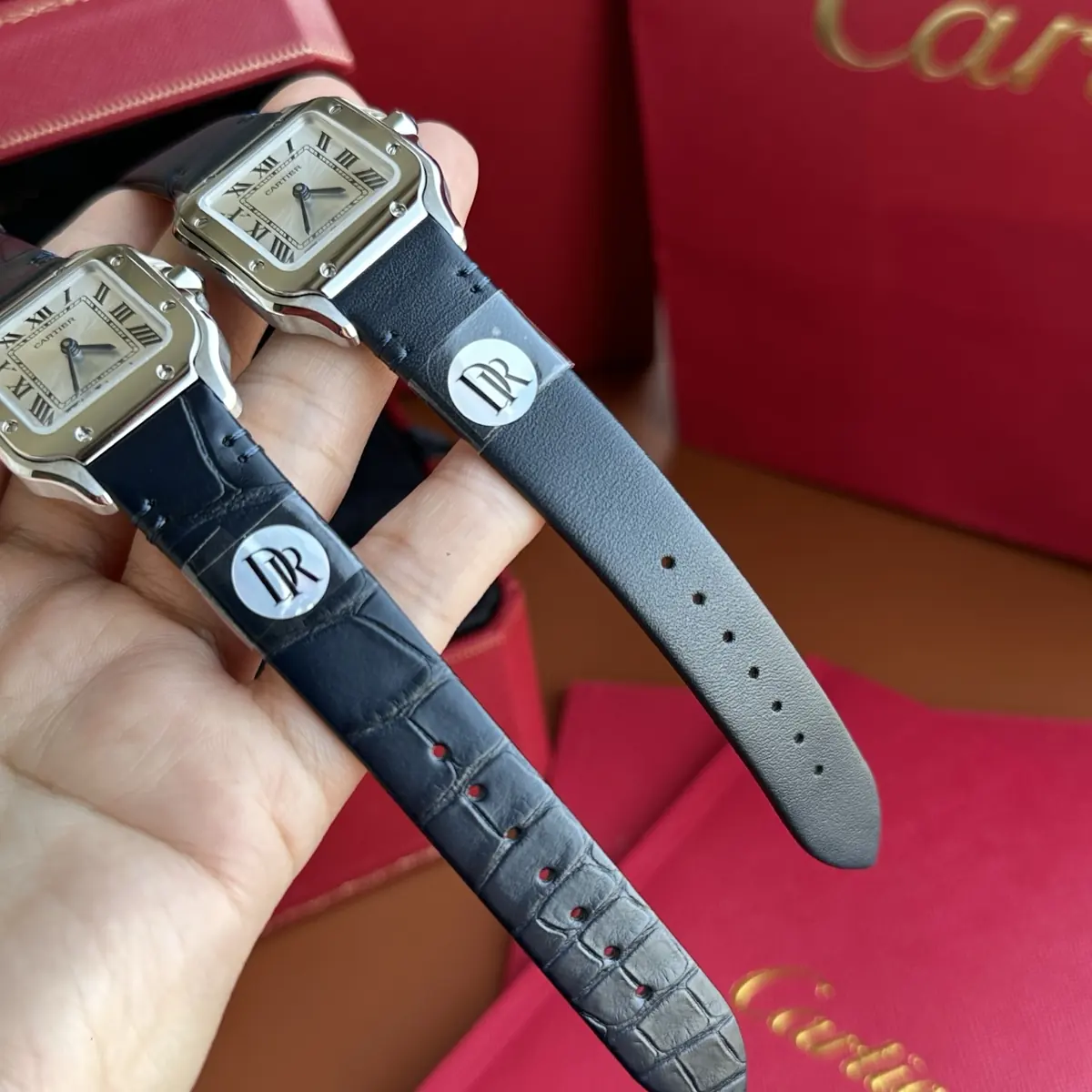 Cartier Style Grey Leather Watches Lookbook Reference image 4