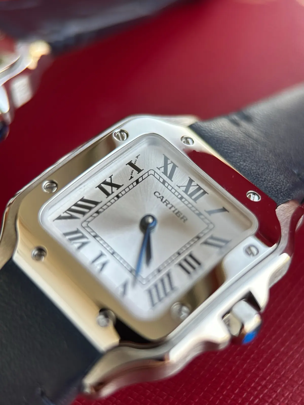Cartier Style Grey Leather Watches Lookbook Reference image 6