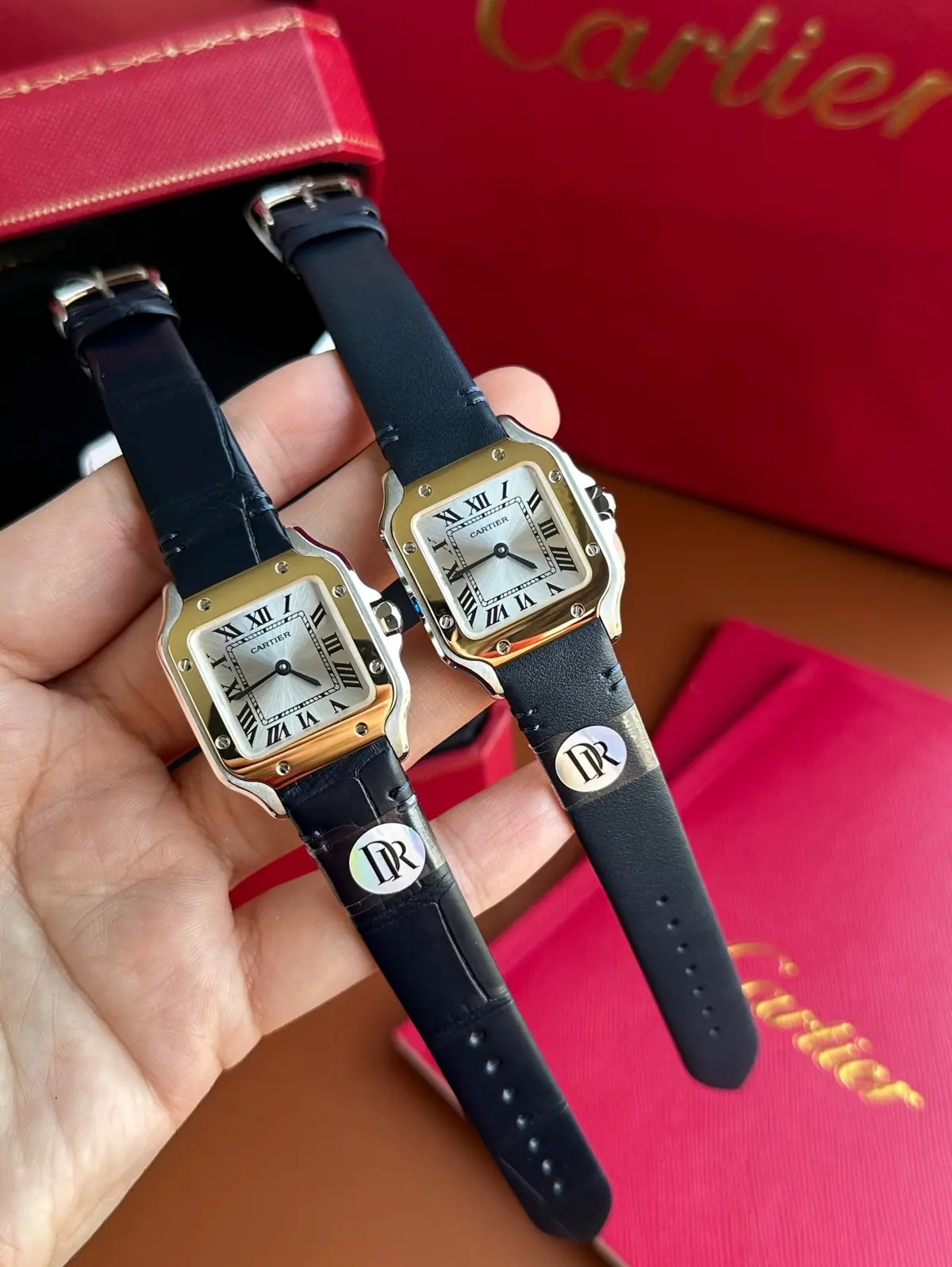 Cartier Style Grey Leather Watches Lookbook Reference image 2