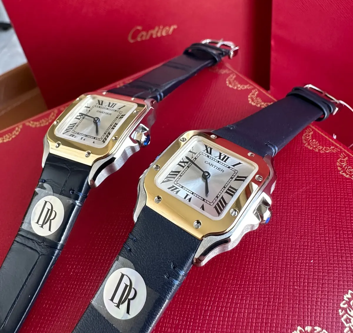 Cartier Style Grey Leather Watches Lookbook Reference image 3