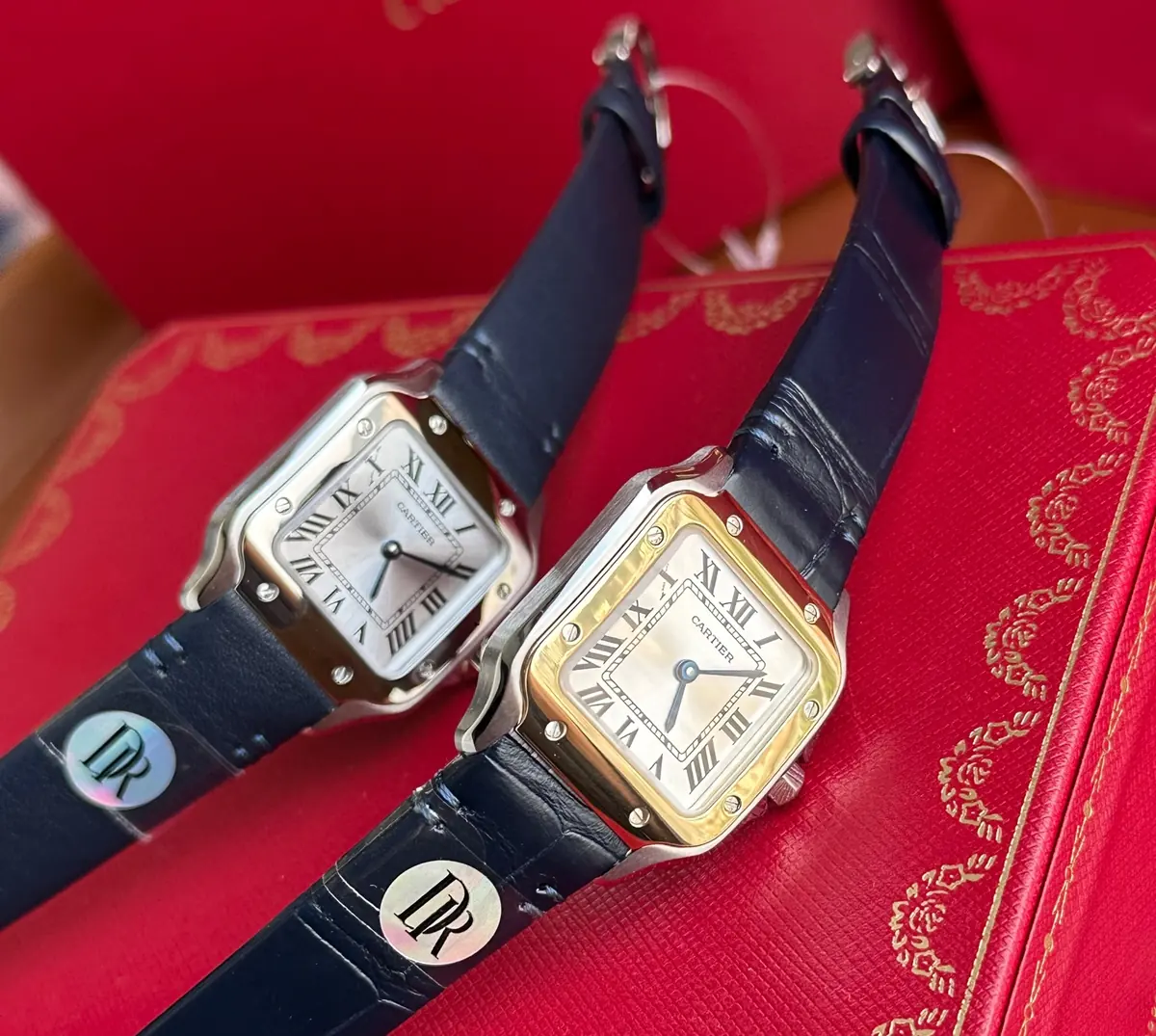 Cartier Style Grey Leather Watches Lookbook Reference image 4