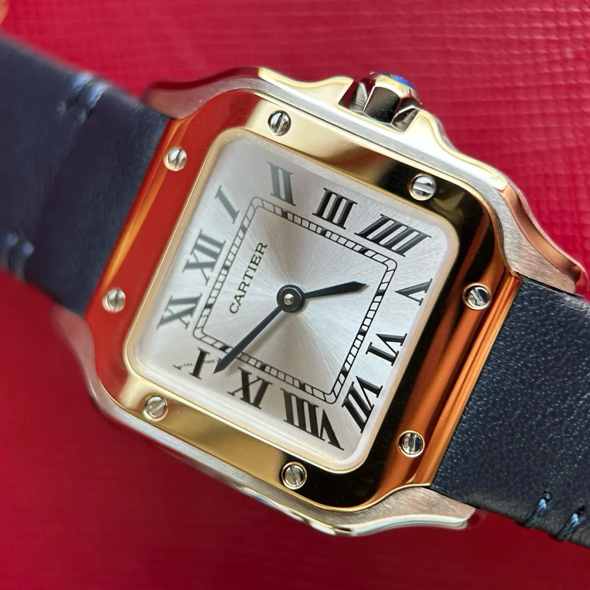 Cartier Style Grey Leather Watches Lookbook Reference image 5