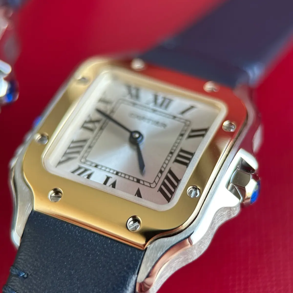 Cartier Style Grey Leather Watches Lookbook Reference image 6