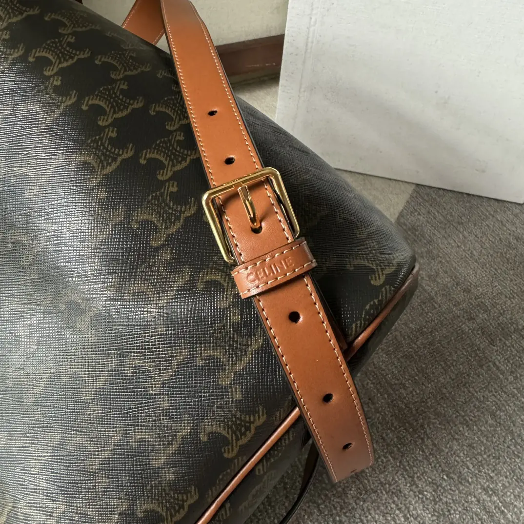 Celine Style Beige Leather Backpack Bags Backpack detail image 7 from source 720043