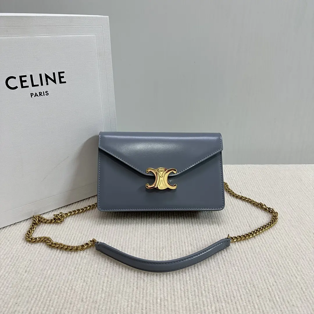 Celine Style Beige Leather Chain Bag Lookbook Reference image 1