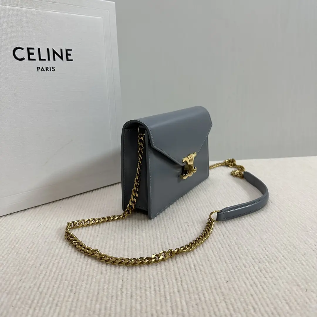Celine Style Beige Leather Chain Bag Lookbook Reference image 3