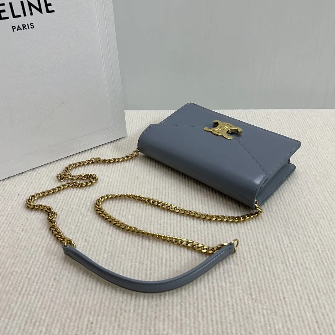 Celine Style Beige Leather Chain Bag Lookbook Reference image 4
