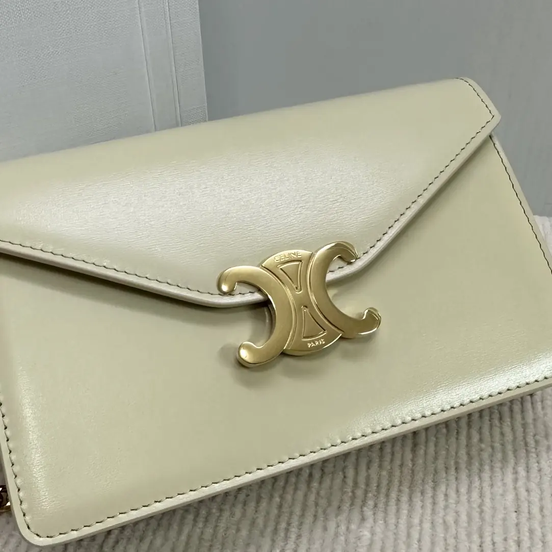 Celine Style Beige Leather Chain Bag Lookbook Reference image 6