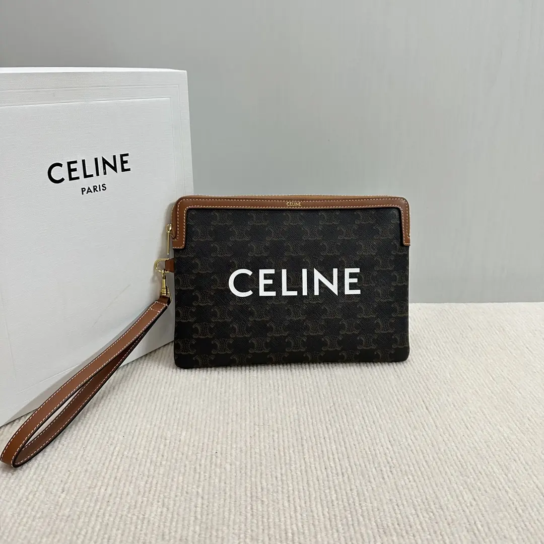 Celine Style Beige Leather Clutch Lookbook Reference image 1