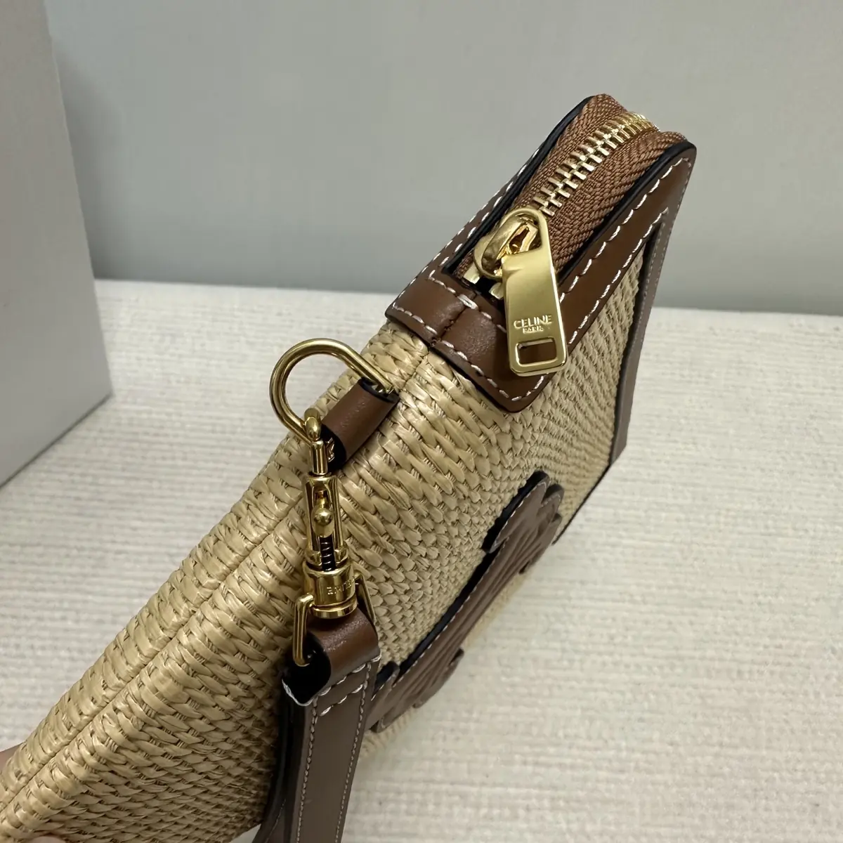 Celine Style Beige Leather Clutch Lookbook Reference image 6