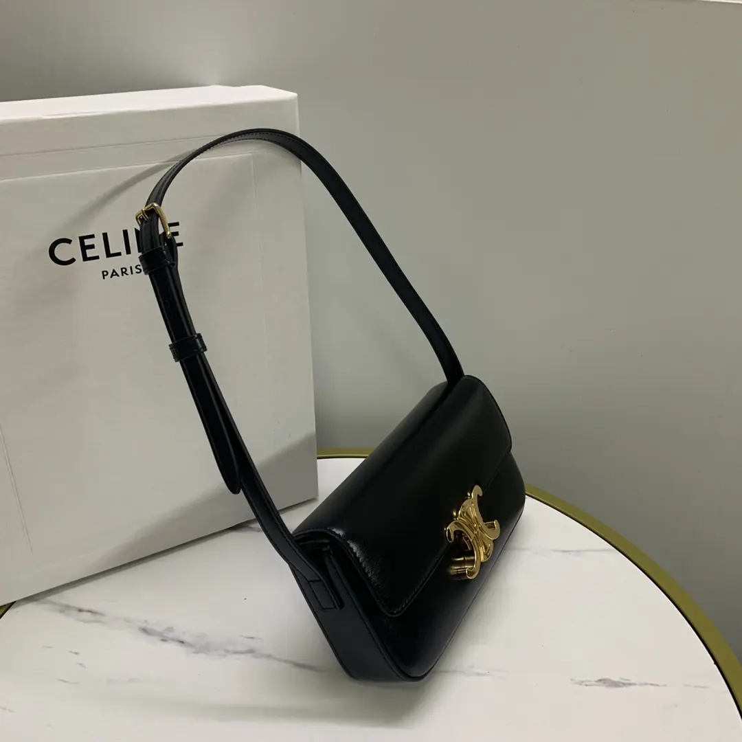 Celine Style Beige Leather Shoulder Bag Lookbook Reference image 3
