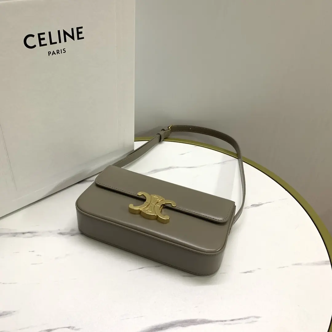 Celine Style Beige Leather Shoulder Bag Lookbook Reference image 4