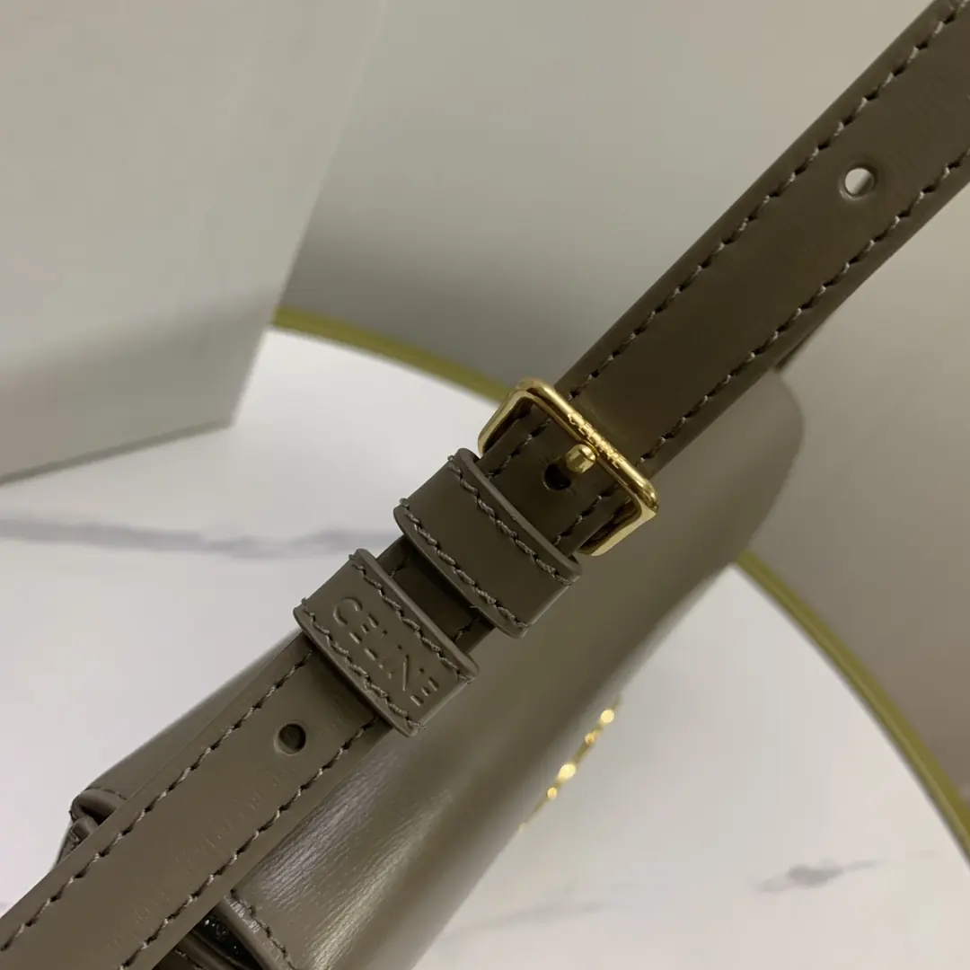Celine Style Beige Leather Shoulder Bag Lookbook Reference image 6