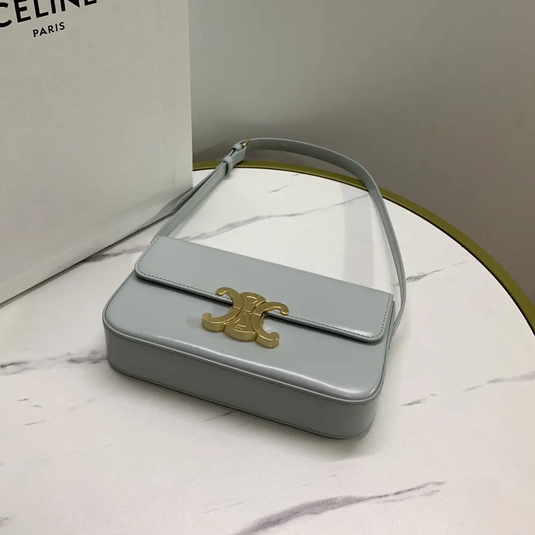 Celine Style Beige Leather Shoulder Bag Lookbook Reference image 3