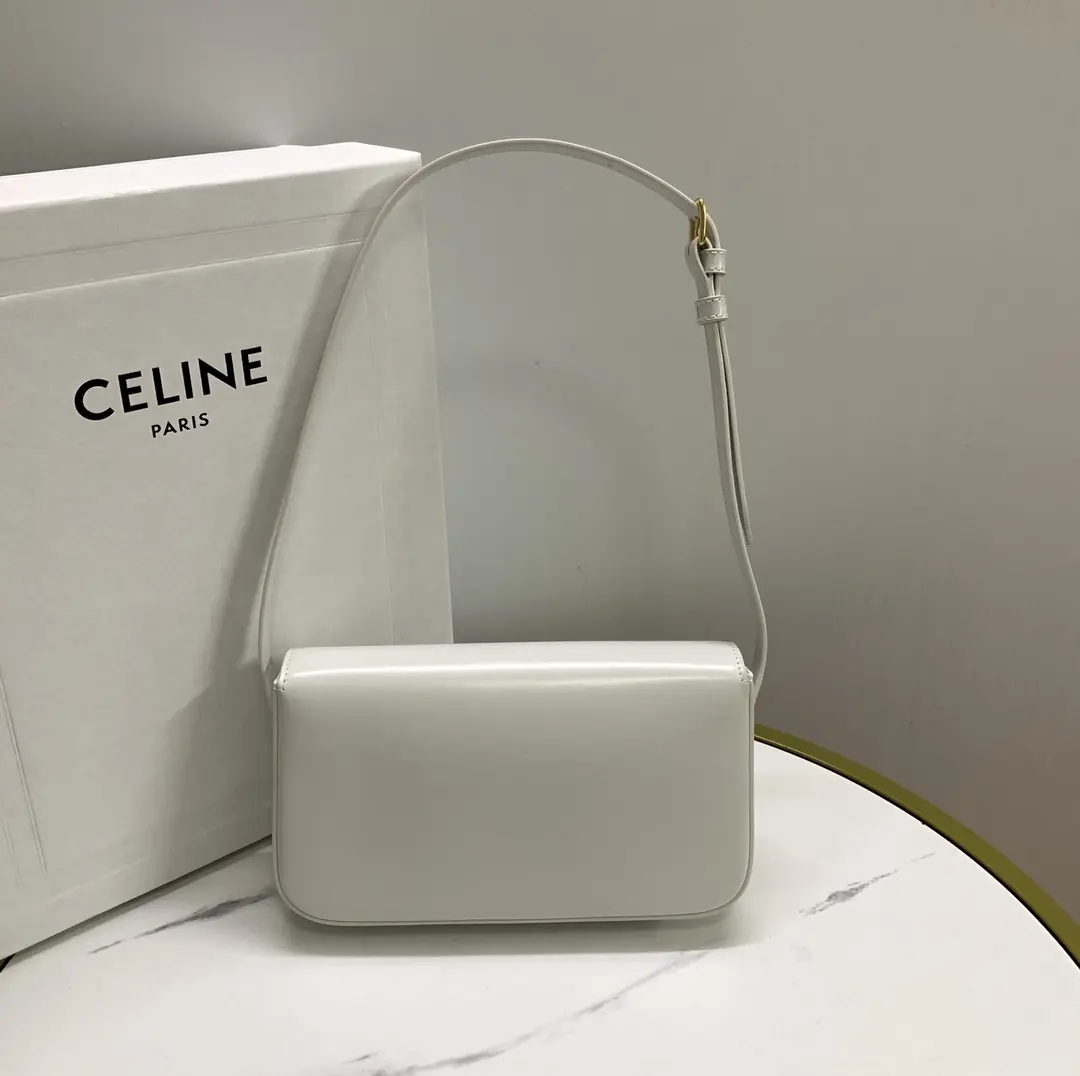 Celine Style Beige Leather Shoulder Bag Lookbook Reference image 3