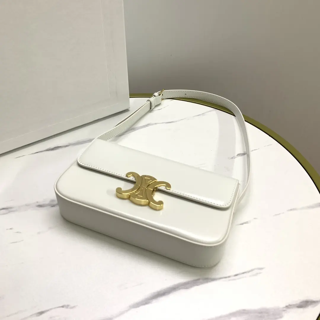 Celine Style Beige Leather Shoulder Bag Lookbook Reference image 4