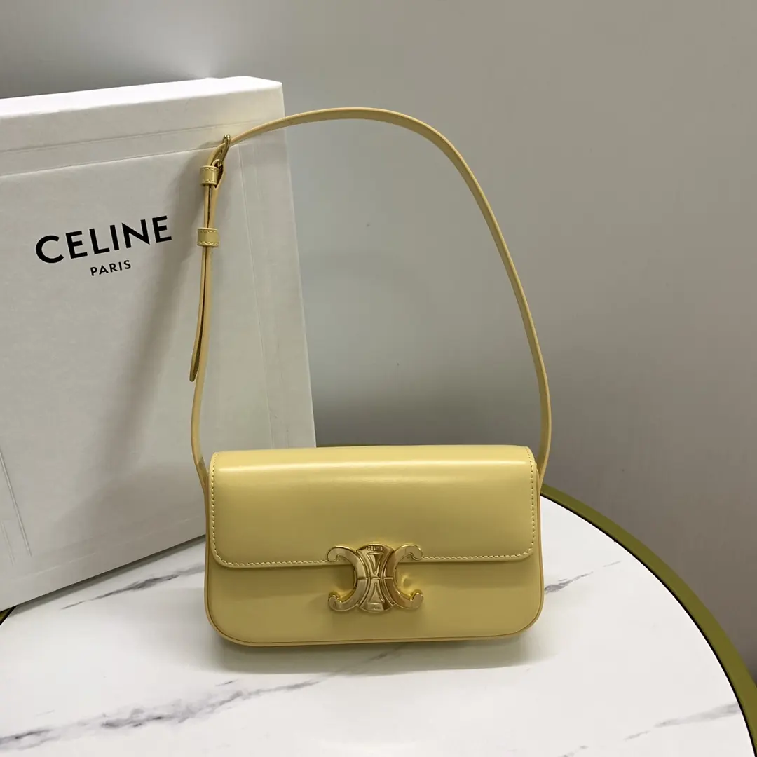 Celine Style Beige Leather Shoulder Bag Lookbook Reference image 1