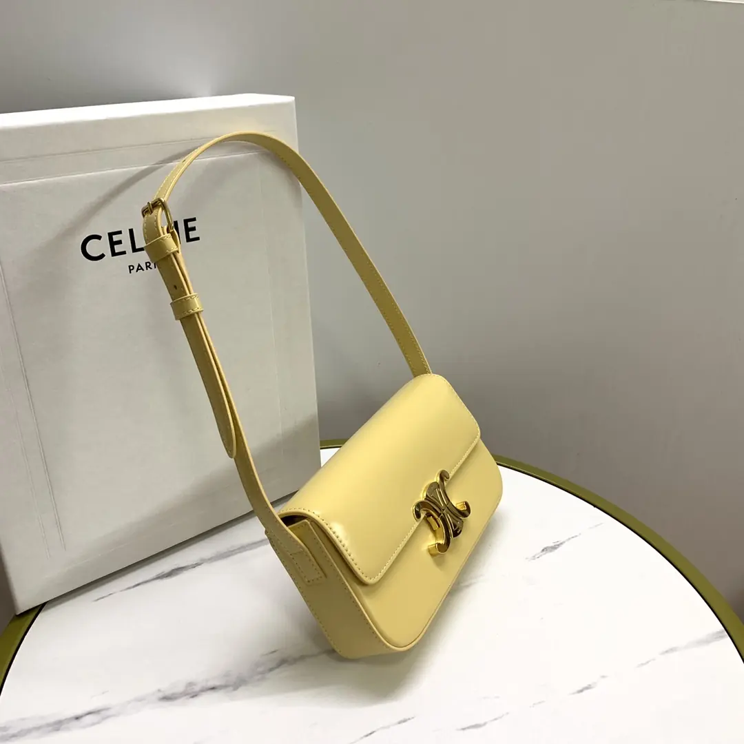 Celine Style Beige Leather Shoulder Bag Lookbook Reference image 2